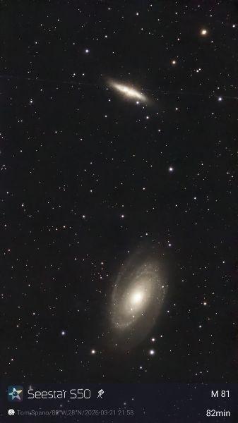 Bode's Galaxy (M81) and the Cigar Galaxy (M82) imaged at the Brooker Creek Preserve